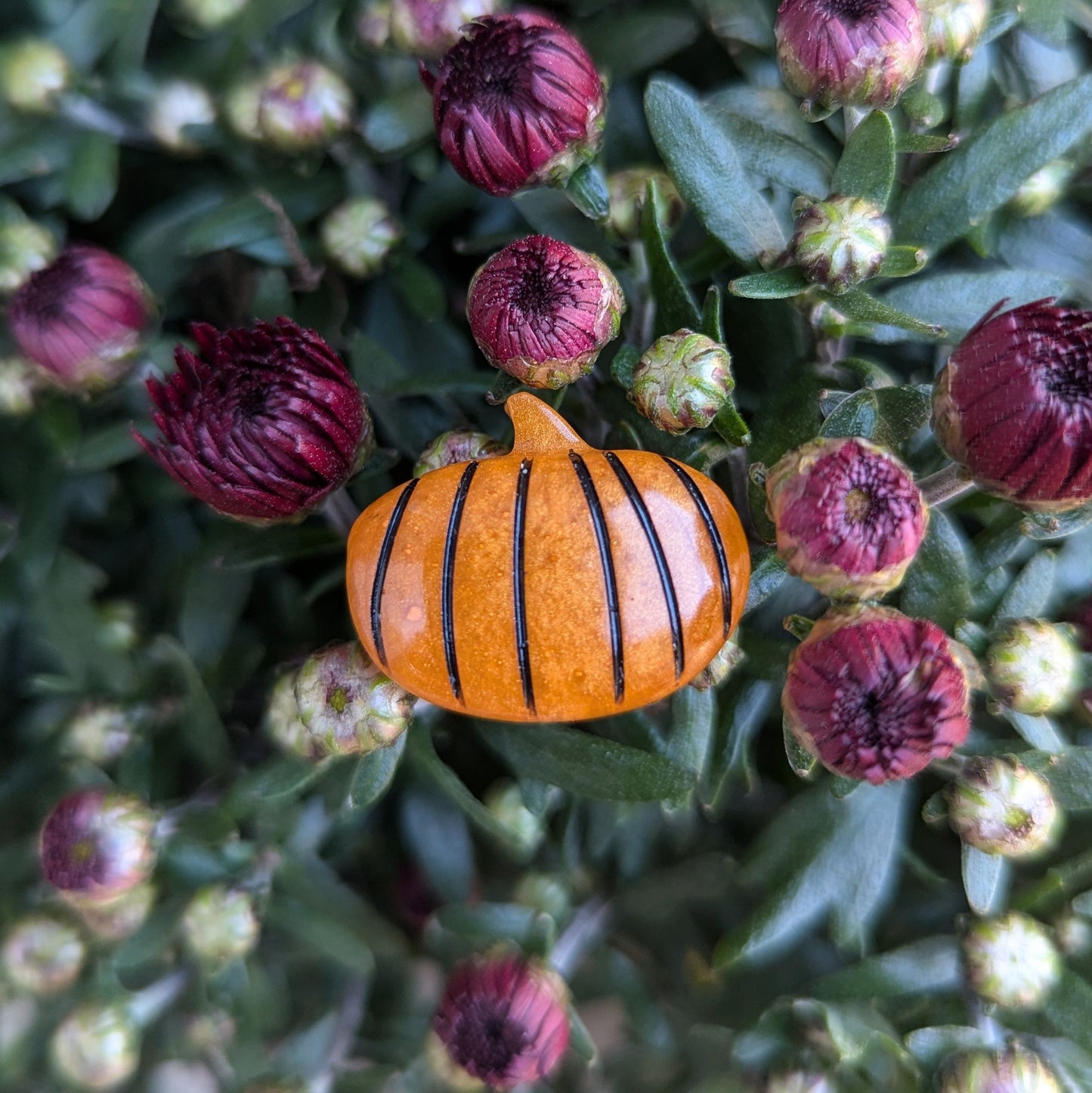 Sparkly Orange Pumpkin Magnet - Small